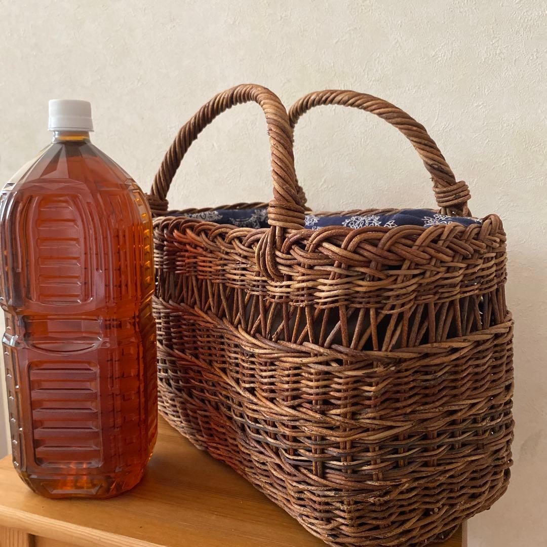 あけびかごバッグ ネイビーペイズリー