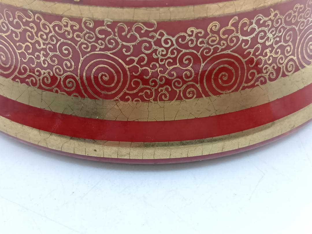 薩摩焼 蓋つき壺 高さ46㎝ 色絵金彩花鳥文様 花瓶 花器