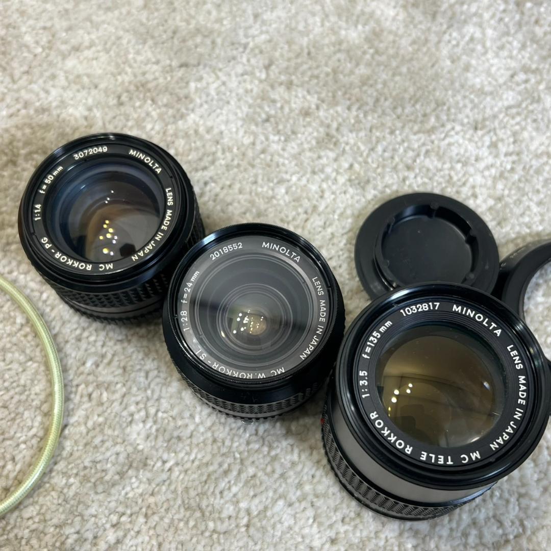 【ジャンク/名機】Minolta SRT SUPER 黒 +広角/望遠レンズ3本