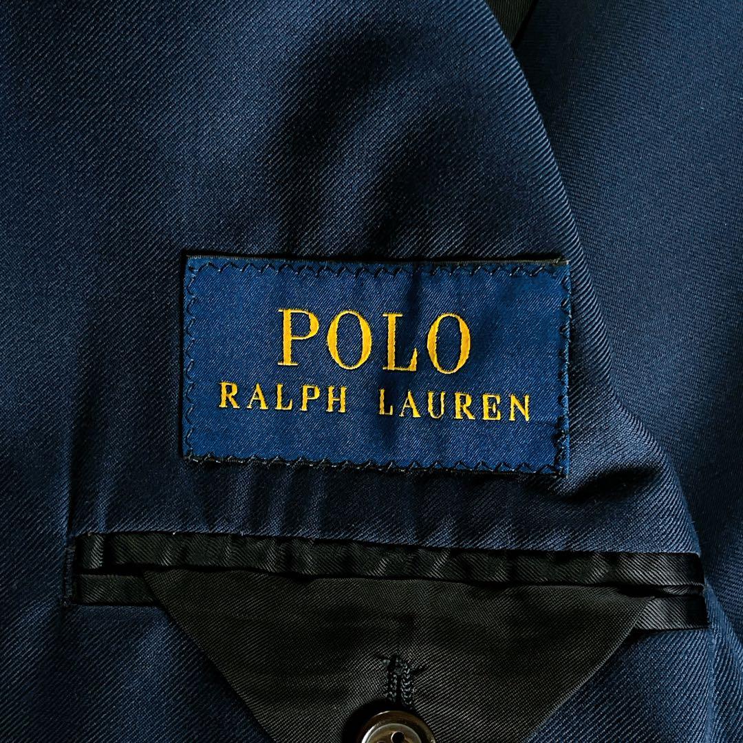 【ポロラルフローレン】ジャケット 紺ブレ 金ボタン ネイビー 40R 段返り
