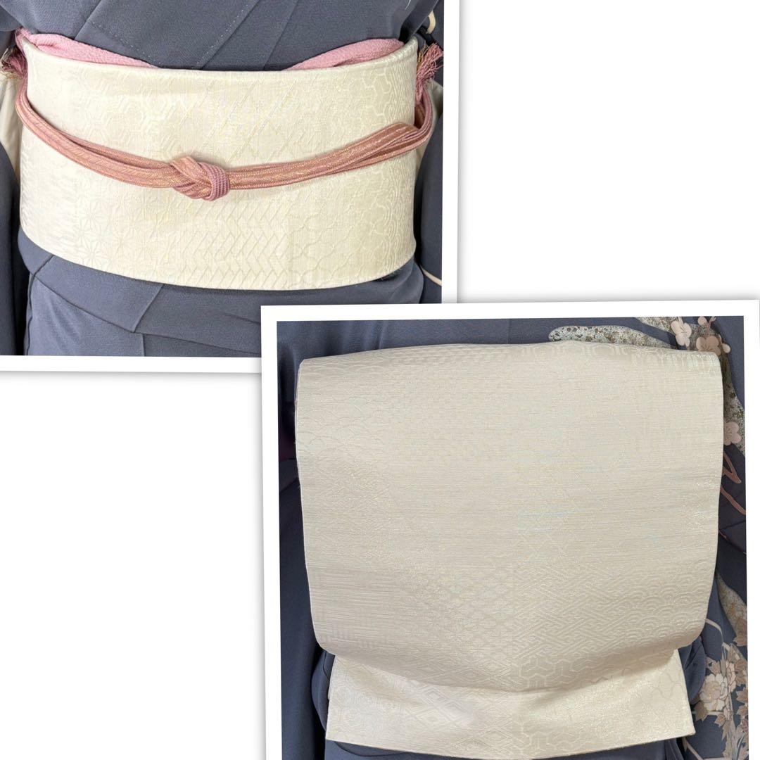 専用3000円引4点フルセット　正絹訪問着　袋帯　帯揚げ　帯締め袋帯リバーシブル