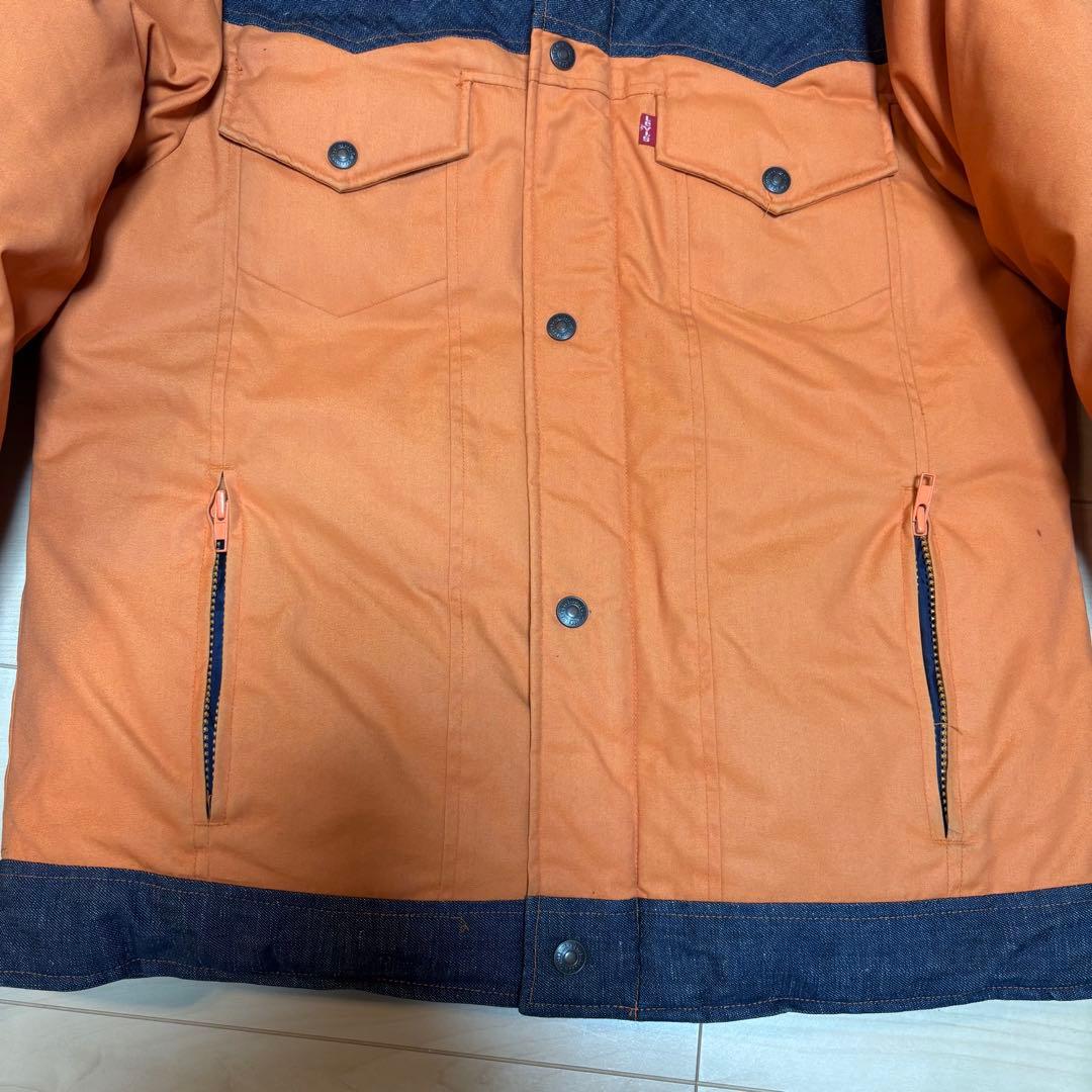 Levi's RED TAB ダウンジャケット オレンジ 濃紺デニム Mサイズ