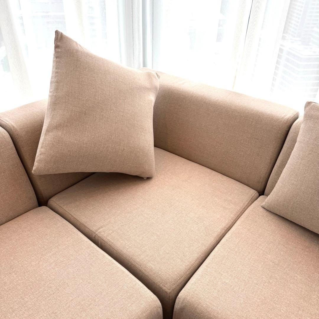 超美品 ローソファ コーナータイプ モダン ベージュ