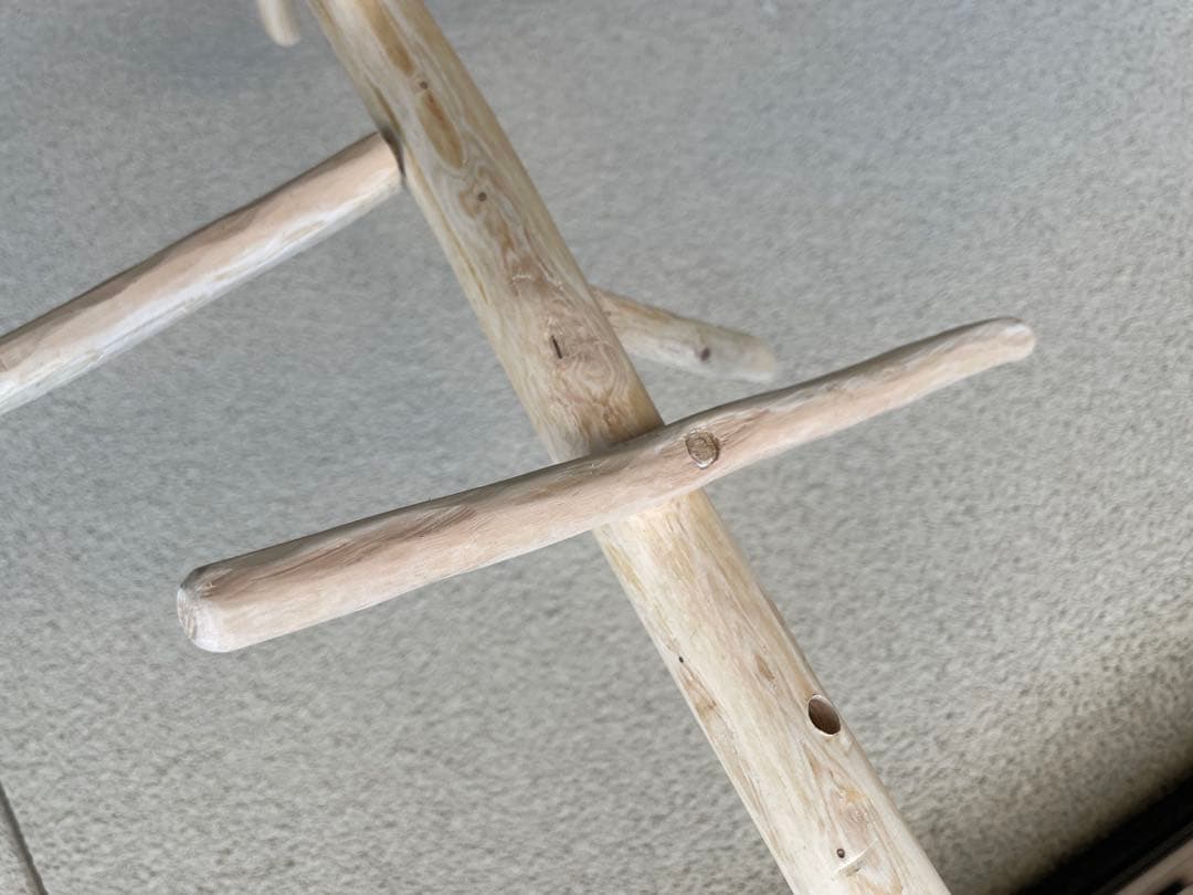 国産ヒノキ　鳥用止まり木　スタンド　アスレチック　約113センチ