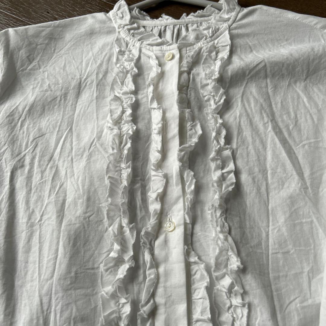 ワッシャーフリルブラウス　白　即完売　予約購入　ジャーナルスタンダードラックス