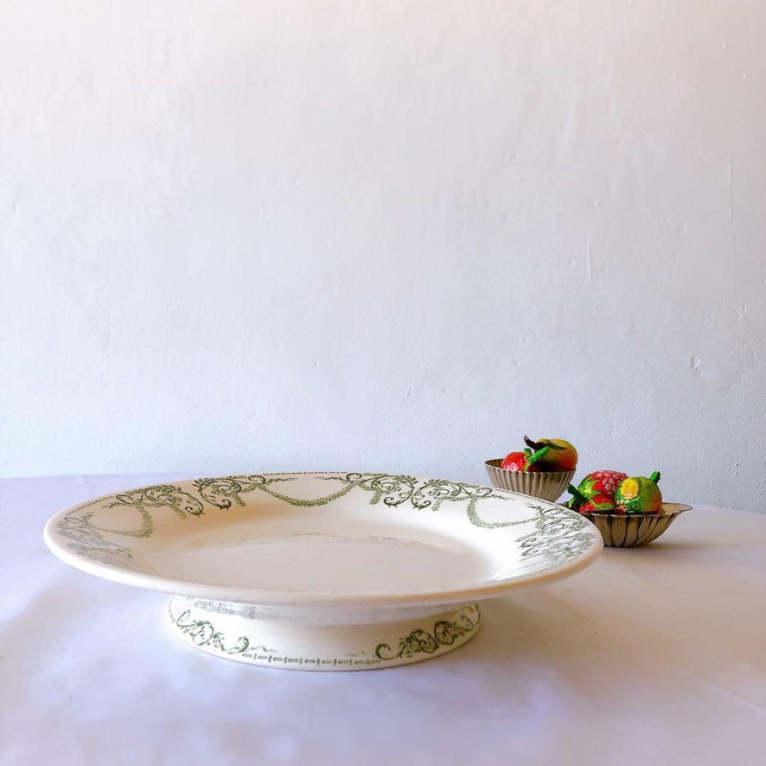 希少　クレイユモントロー 『ナポレオン』ケーキスタンド　フランスアンティーク食器