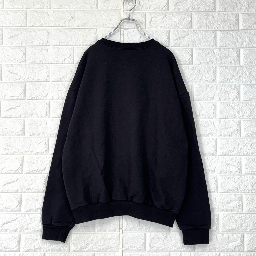 フィールズ【L】黒 長袖スウェット 上杉柊平 ロゴ刺繍 厚手 微ストレッチ 秋冬