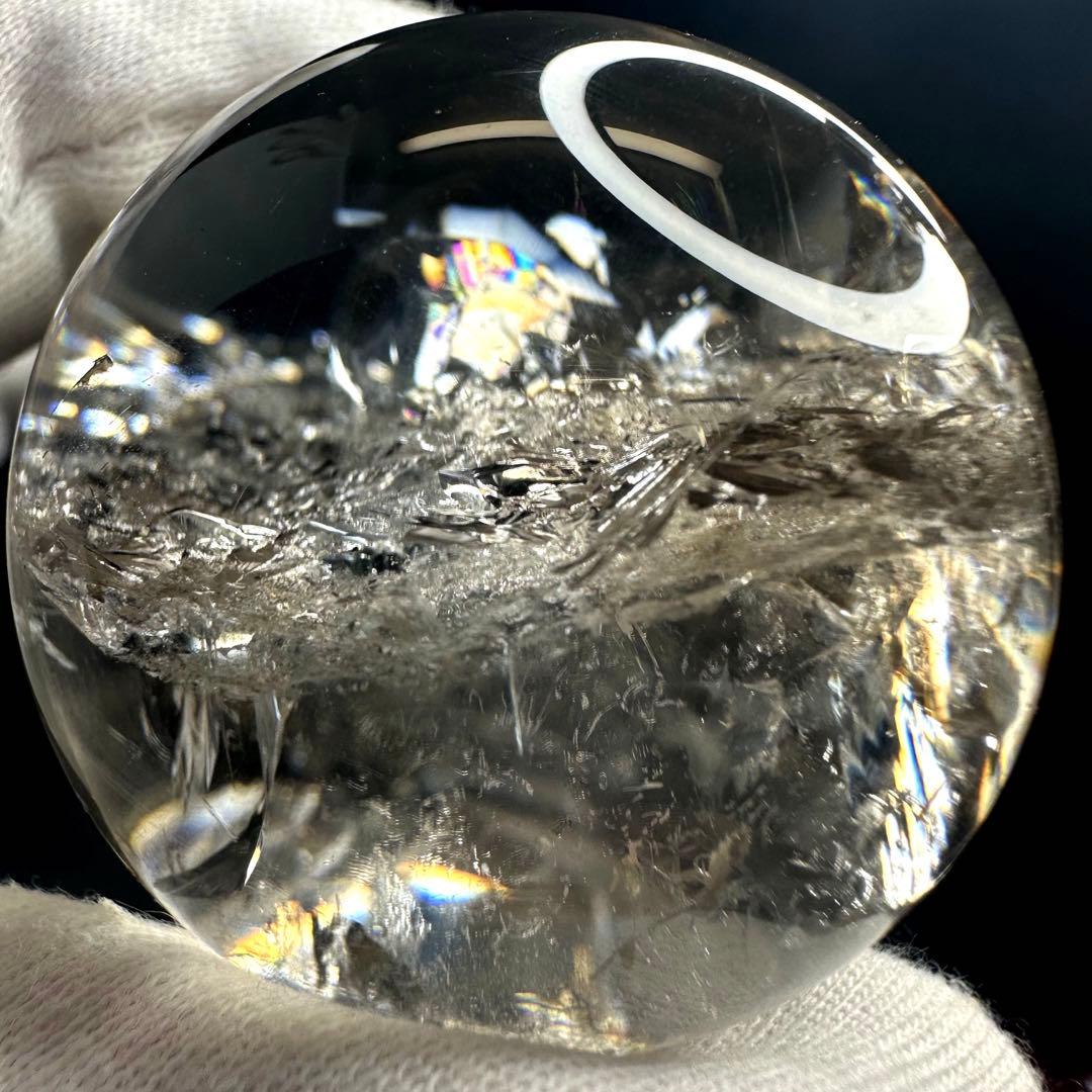 爆レア❗️ヒマラヤ水晶 丸玉 虹入り 天然石 パワーストーン☆パワー浄化A968