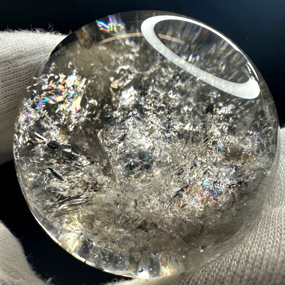 爆レア❗️ヒマラヤ水晶 丸玉 虹入り 天然石 パワーストーン☆パワー浄化A968