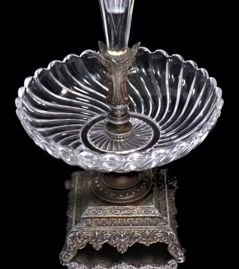 オールド・バカラ 博物館級 大型センターピース花瓶&コンポート30cm 台座付き