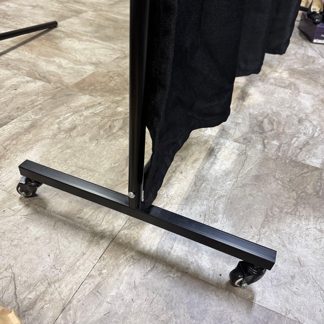 黒いレースカーテン 調整可能ポール付き