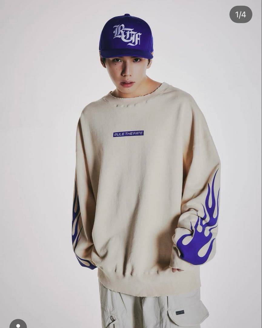 FLAME CREW NECK スウェットRULE THE FATE