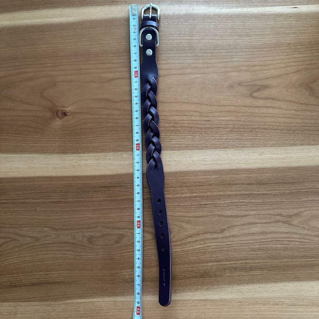 真田紐犬用リード、首輪となめし革首輪セット