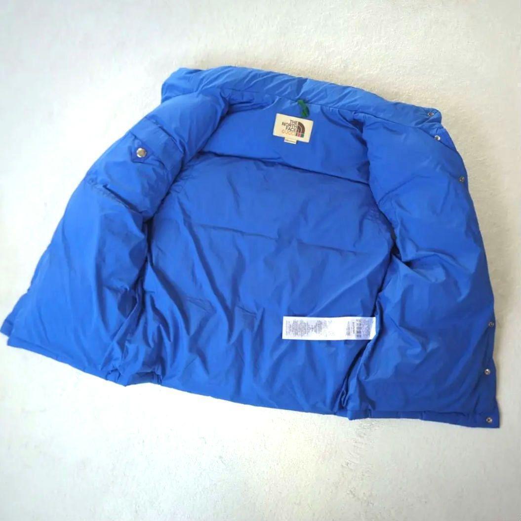 【コラボ】 グッチ ノースフェイス ダウンベスト ブルー サイズS アウター