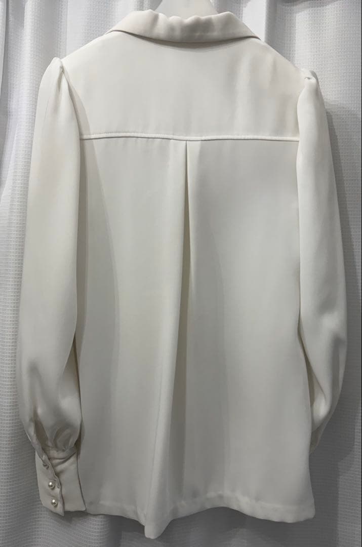 【美品】JENNE オープンカラーブラウス ホワイト