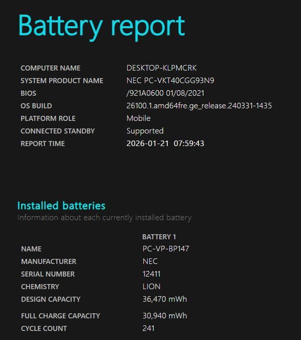 【美品】軽量！第11世代 Corei5！NEC ノートパソコン メモリ8GB