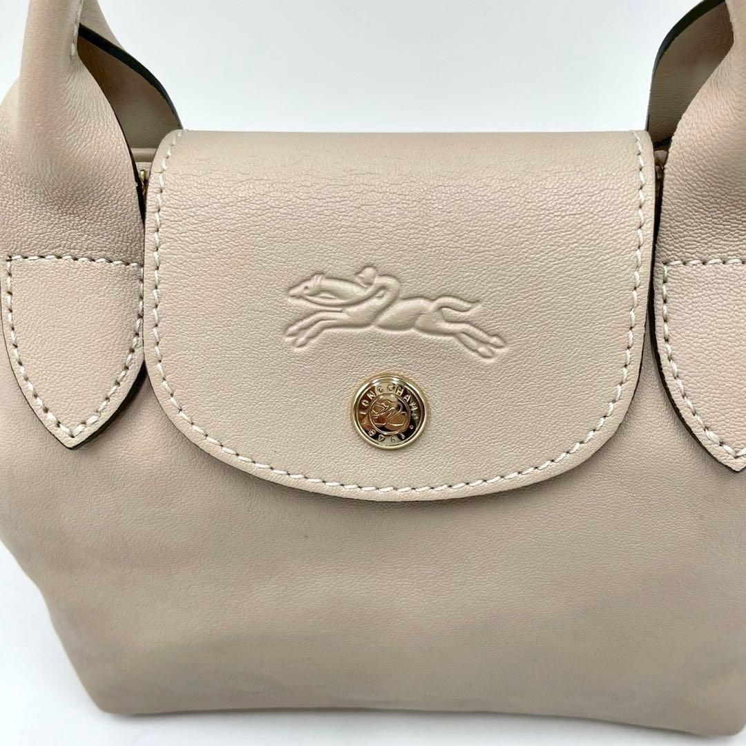 【未使用に近い】 Longchamp 限定品 2way ショルダーバッグ レザー
