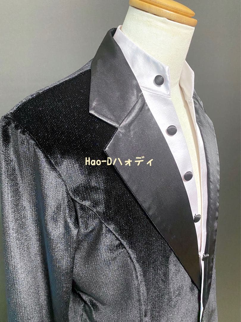 社交ダンス★ラテン★メンズ★新品★ジャケット★黒ベロア★L