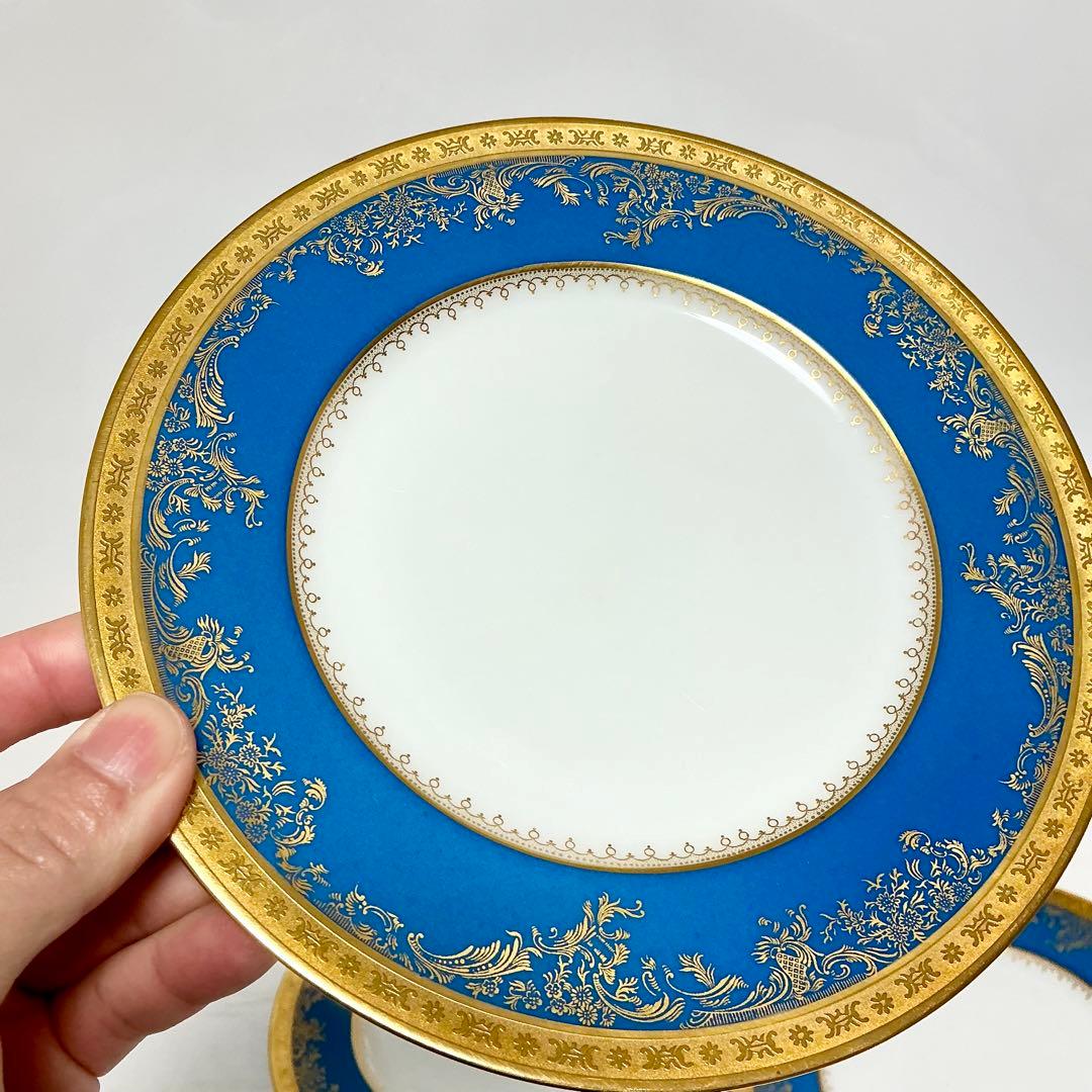Haviland アビランド　ポンパドール　ブルーのプレート青と金の皿 セット