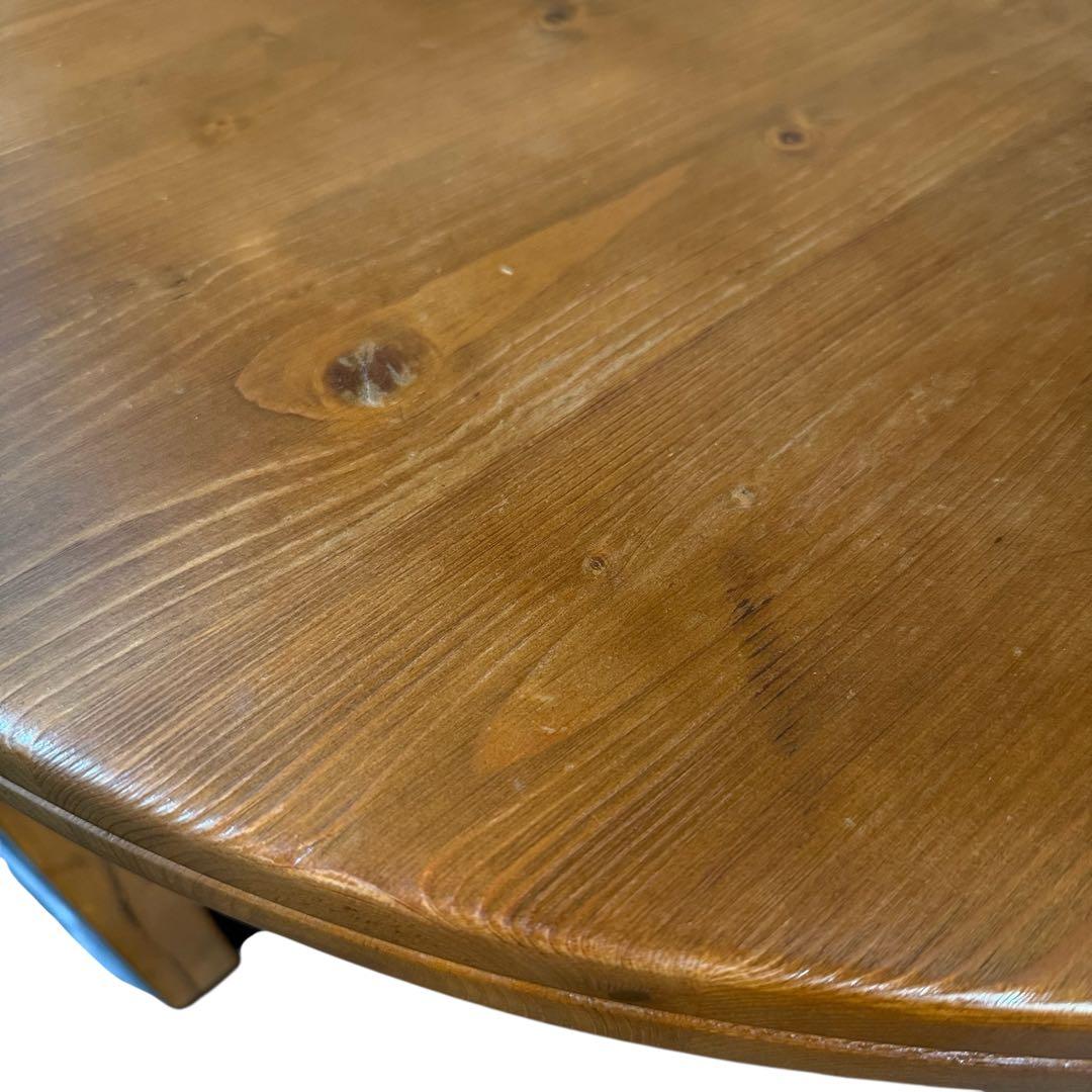 HR811 リアルシャビー　木目ワイルド　レトロな円卓　90cm ちゃぶ台