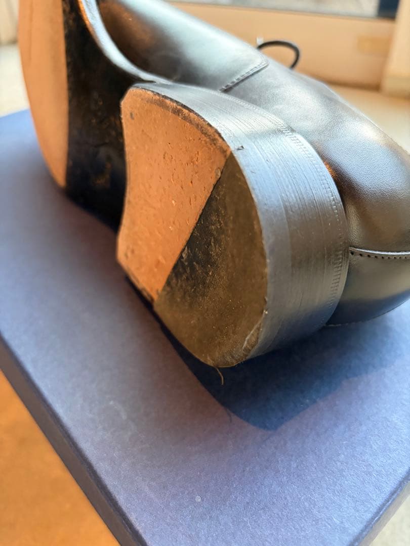 ジャランスリウォヤ 黒 レザー ストレートチップ レザーソール ビジネスシューズ