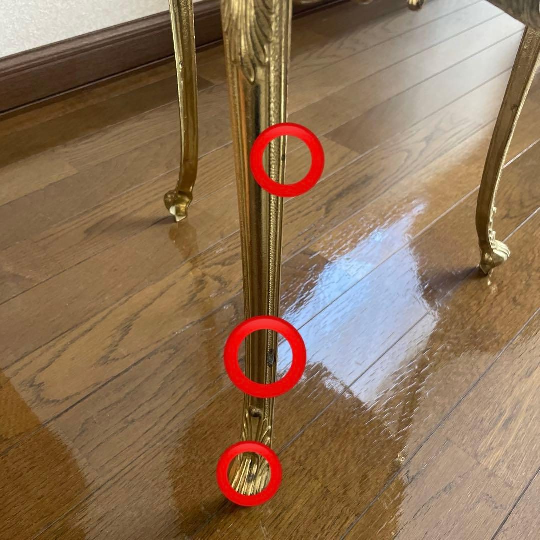 イタリア製 大理石 真鍮 花台 飾り台　猫足