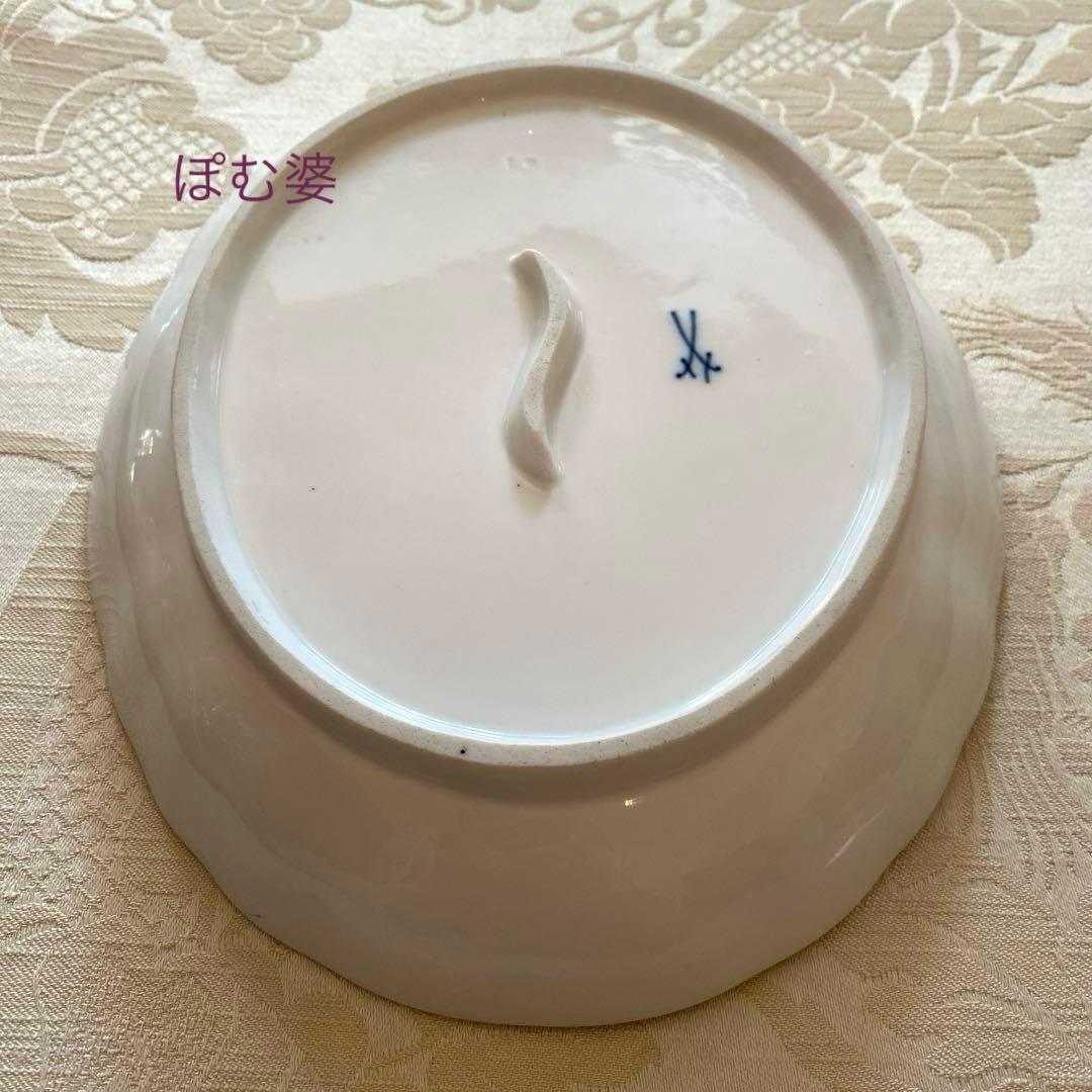 【古マイセン】印象主義 自然主義 ②／楕円深皿 プレート 「花と蝶」