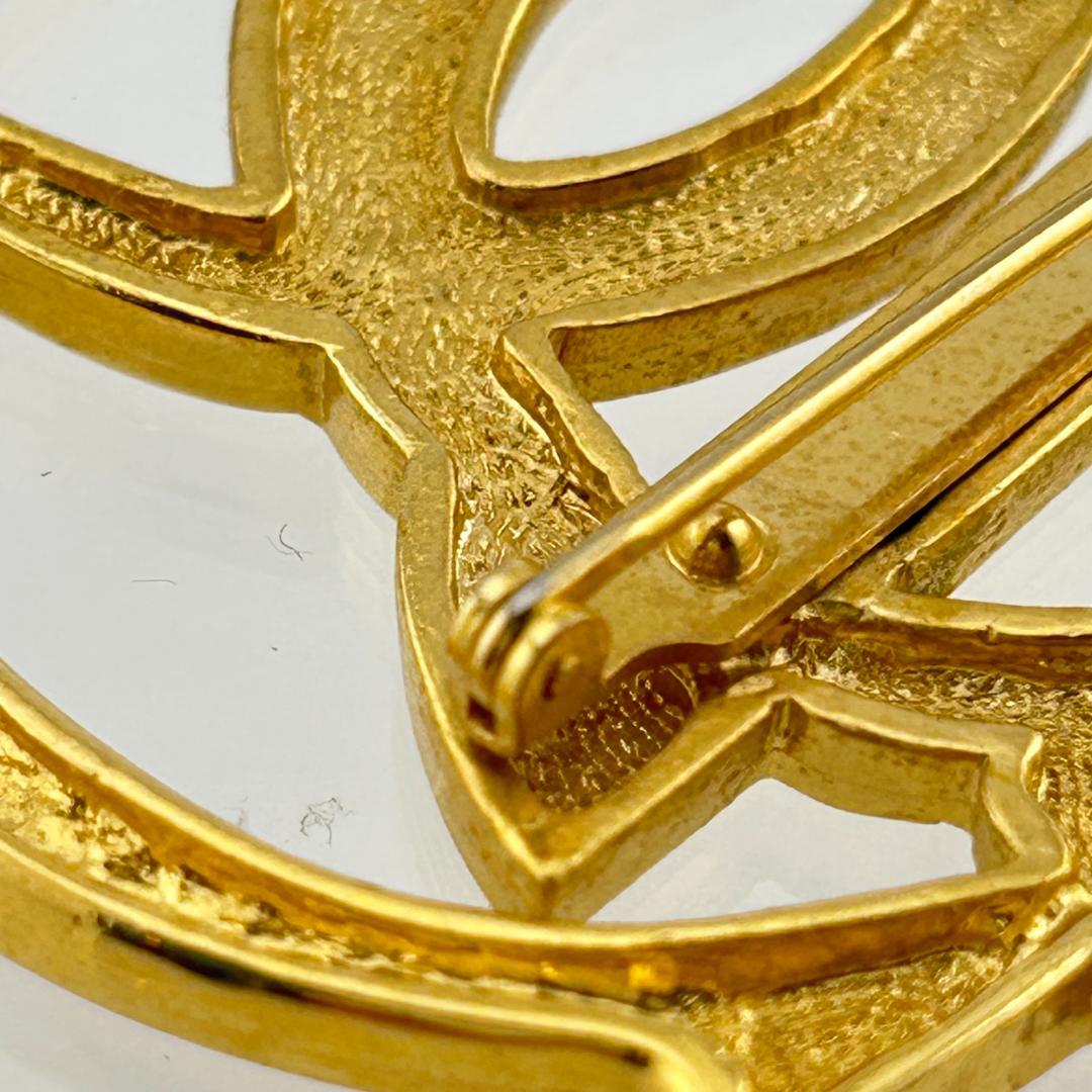 【美品】Christian Dior クリスチャンディオール CDロゴ ブローチ