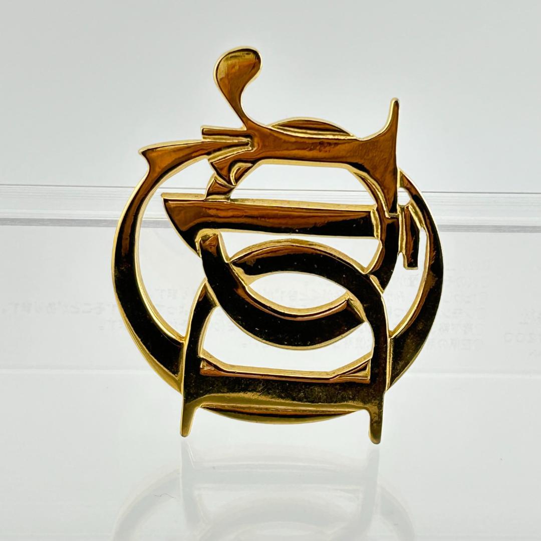 【美品】Christian Dior クリスチャンディオール CDロゴ ブローチ
