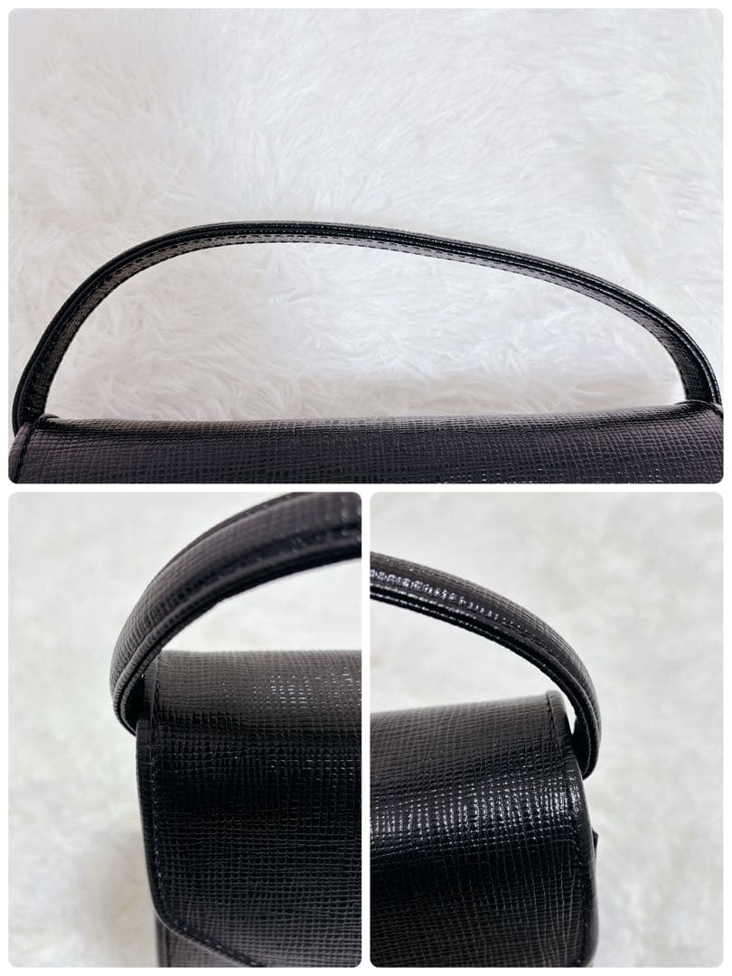 courrges クレージュ 2wayハンドバッグショルダー ブラックフォーマル