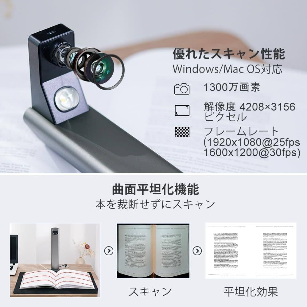 ドキュメントスキャナー A3 ブックスキャナ 家庭用スキャナー 1300万画素