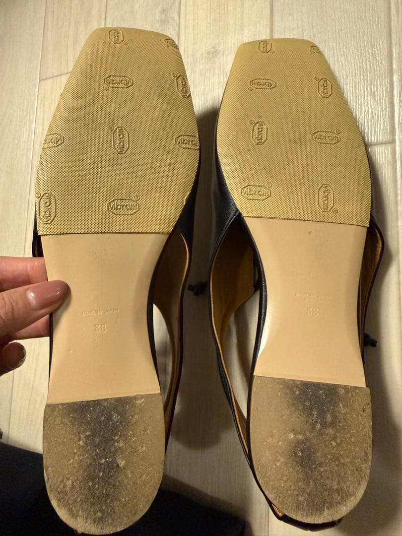 PIPPICHIC AMBER COCO フラットシューズ 38 裏張り済 黒