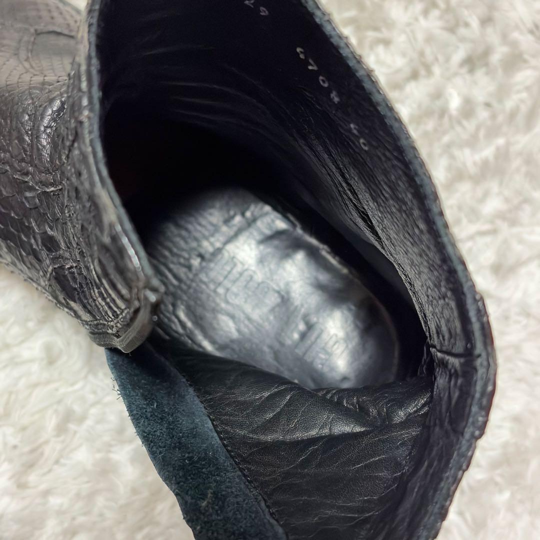 00’s leather boots Python ギャル男 27.0 黒　蛇革