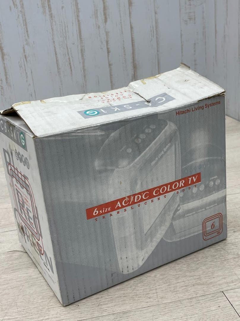 日立 ポータブルカラーTV C6-SK1 グリーン スケルトン 通電確認のみ