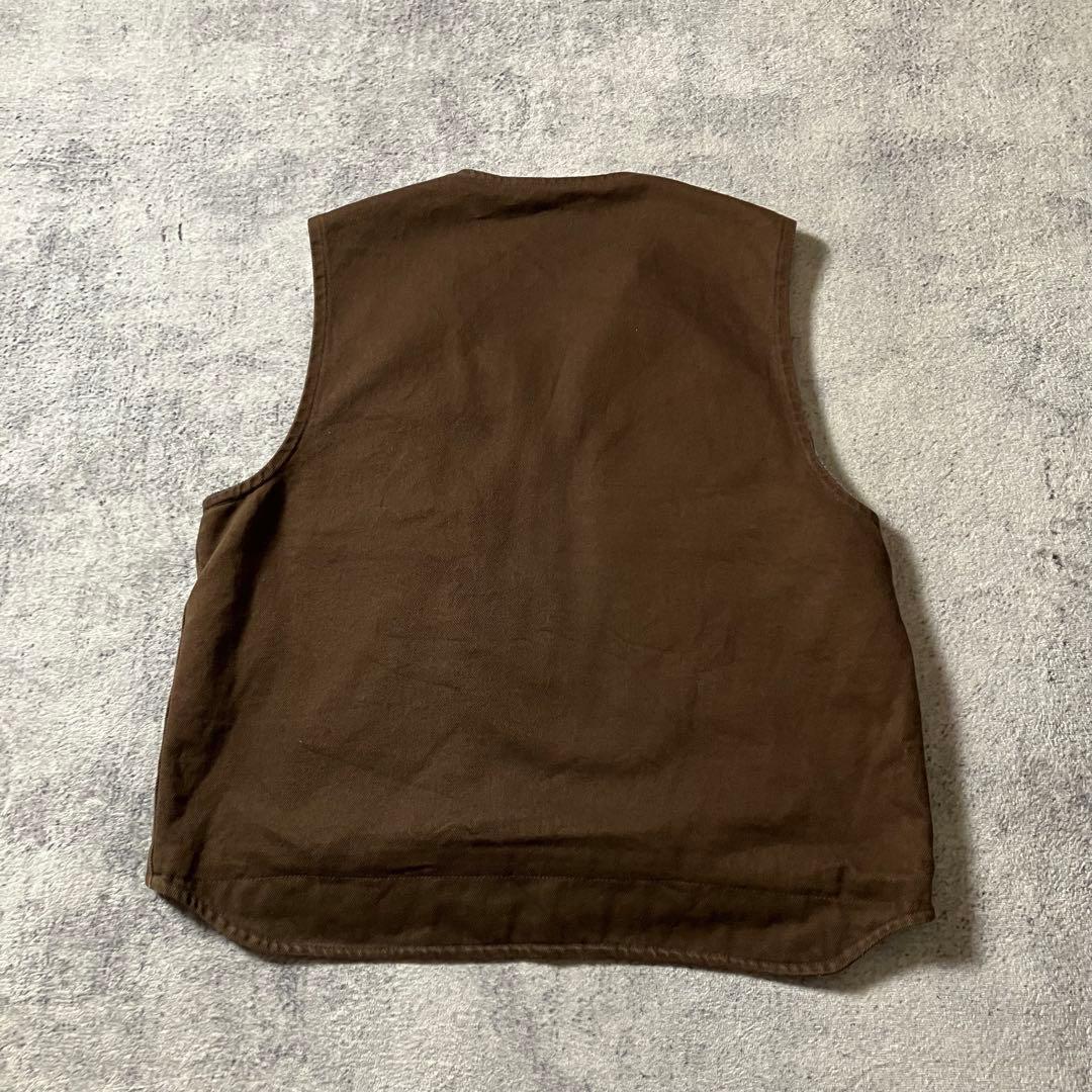 00sCarharttカーハートダックベスト裏地ボアブラウンワークメキシコ製XL