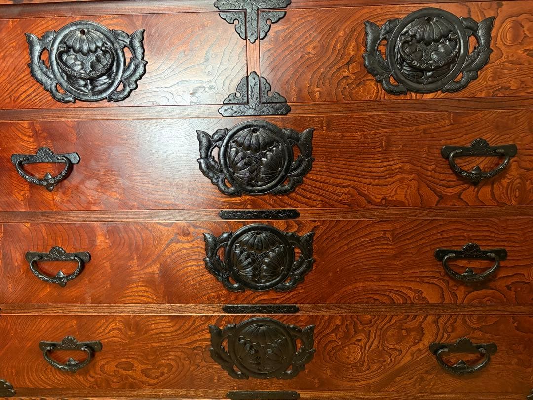 岩谷堂箪笥 アンティーク民芸品 収納箪笥 チェスト 整理ダンス鍵あり民芸家具