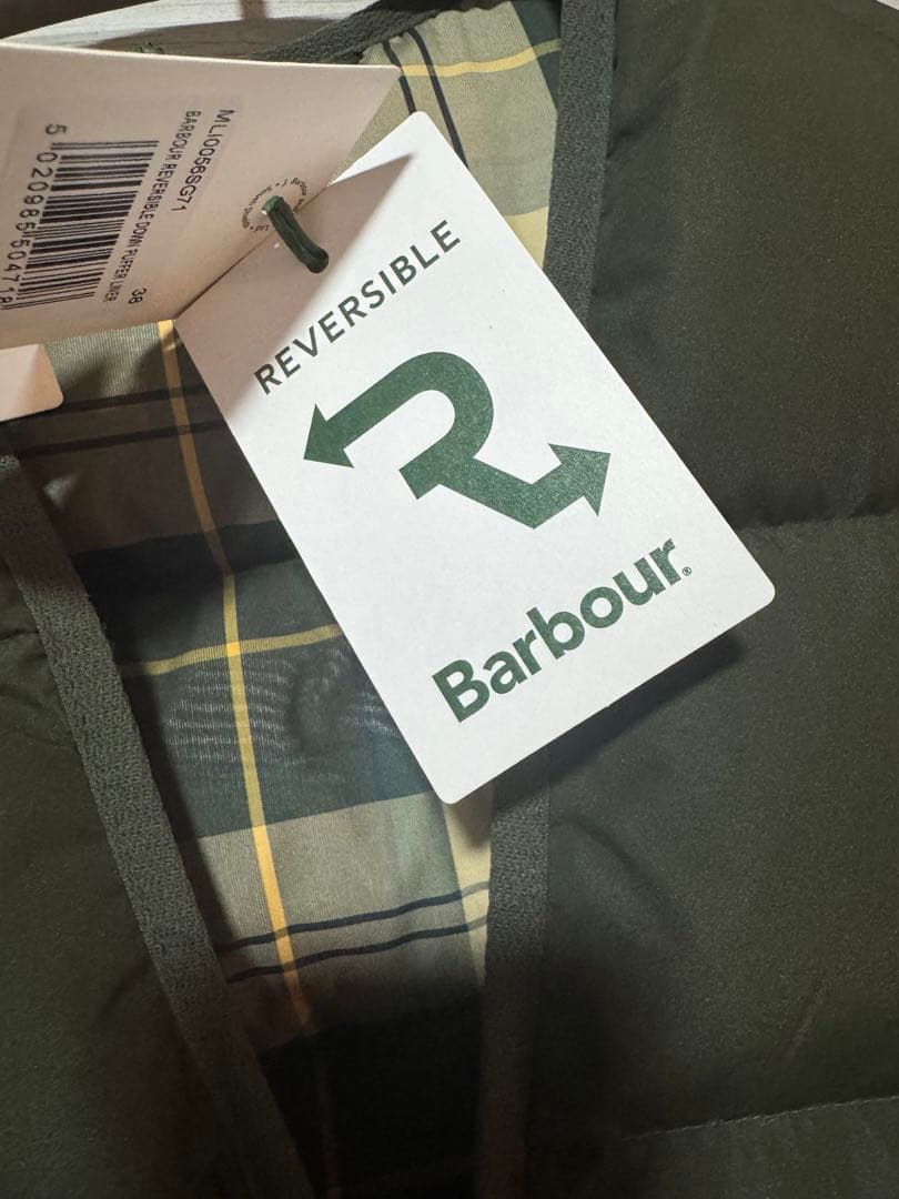 新品未使用 Barbour チェックダウンベスト リバーシブル