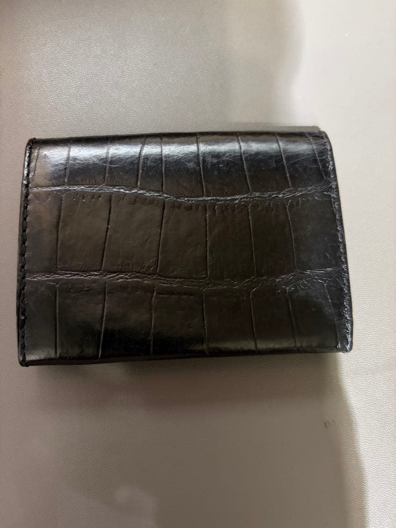 t*u様 【美品】フェリージ/felisi クロコ名刺入れ　ブラック