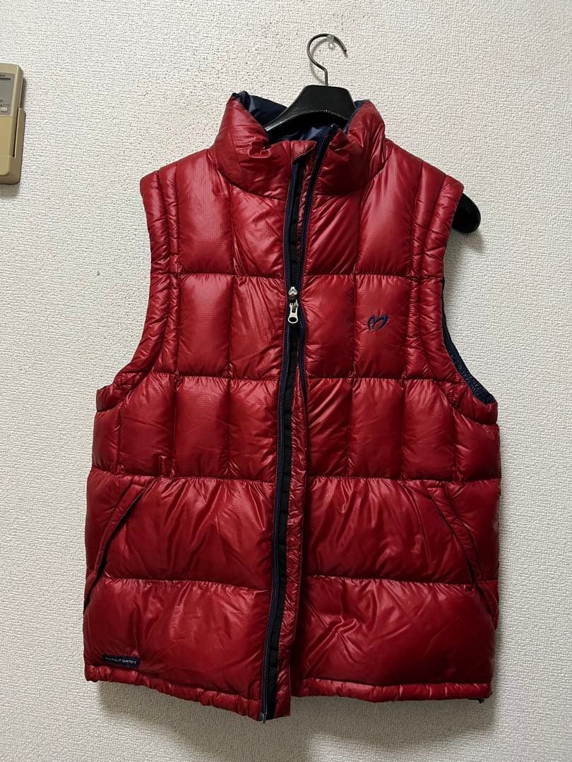 マスターバニーエディション　ナイロンダウンベスト/6　赤　ロゴ刺繍　ダウン80%