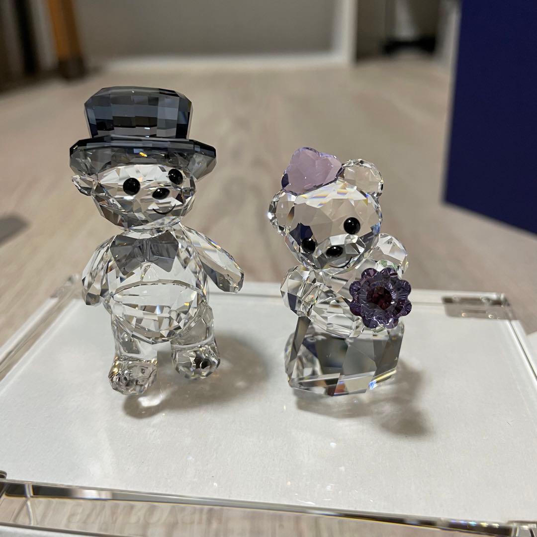 【近日処分】SWAROVSKI YOU & I クマ置物 結婚祝い プレゼント