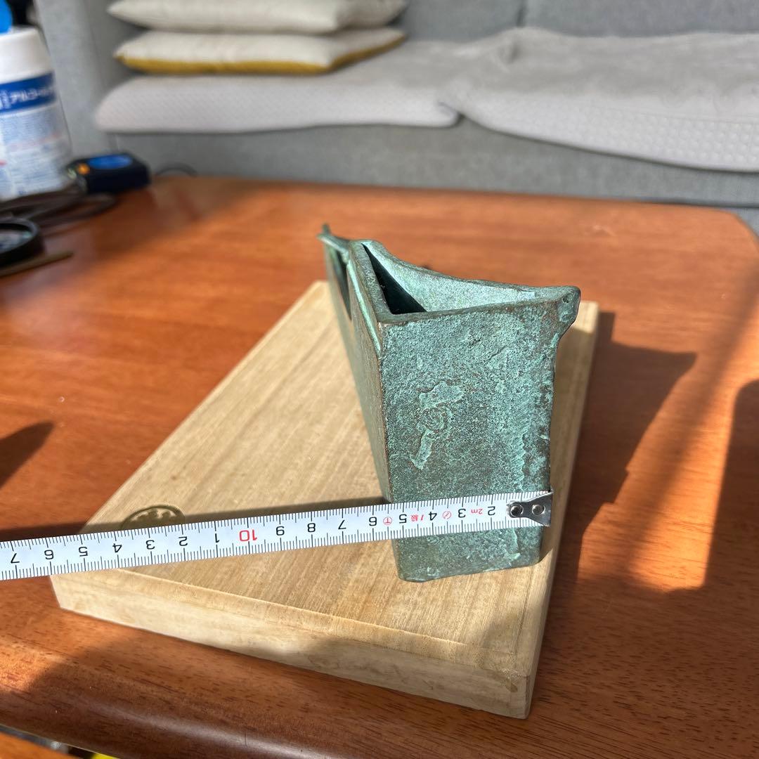 瑞峰堂　大森孝志 作　青銅 ブロンズ蝶 花瓶 花器 銅器1700g