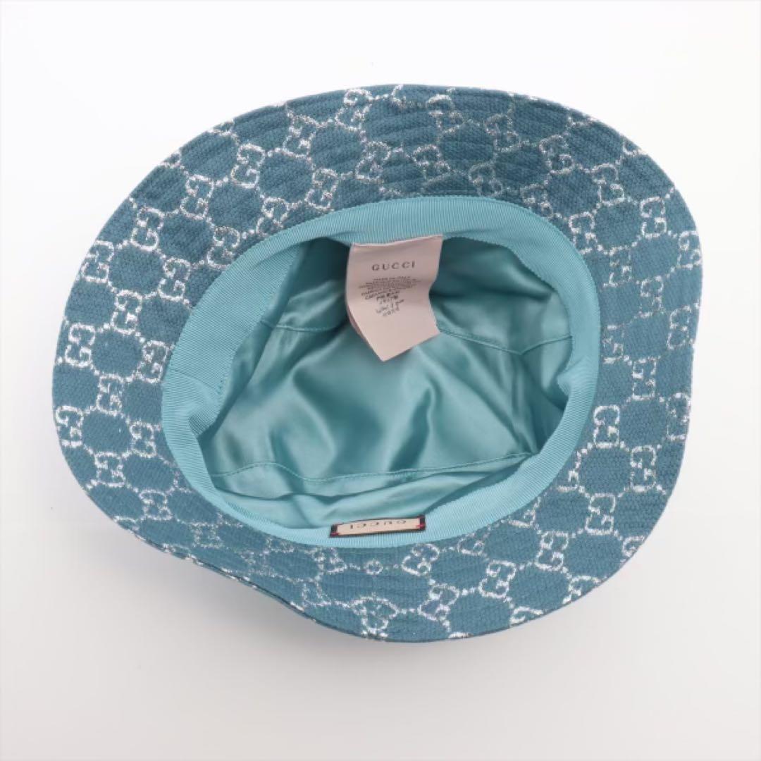 【最終値下げ】GUCCI グッチ バケットハット 青 GGパターン