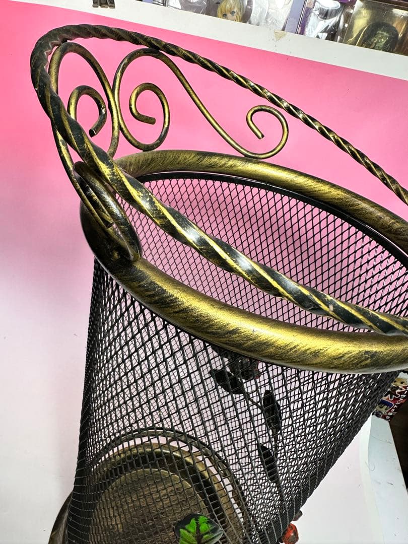 希少 メタル製 花装飾 傘立てレトロ バラ おしゃれ