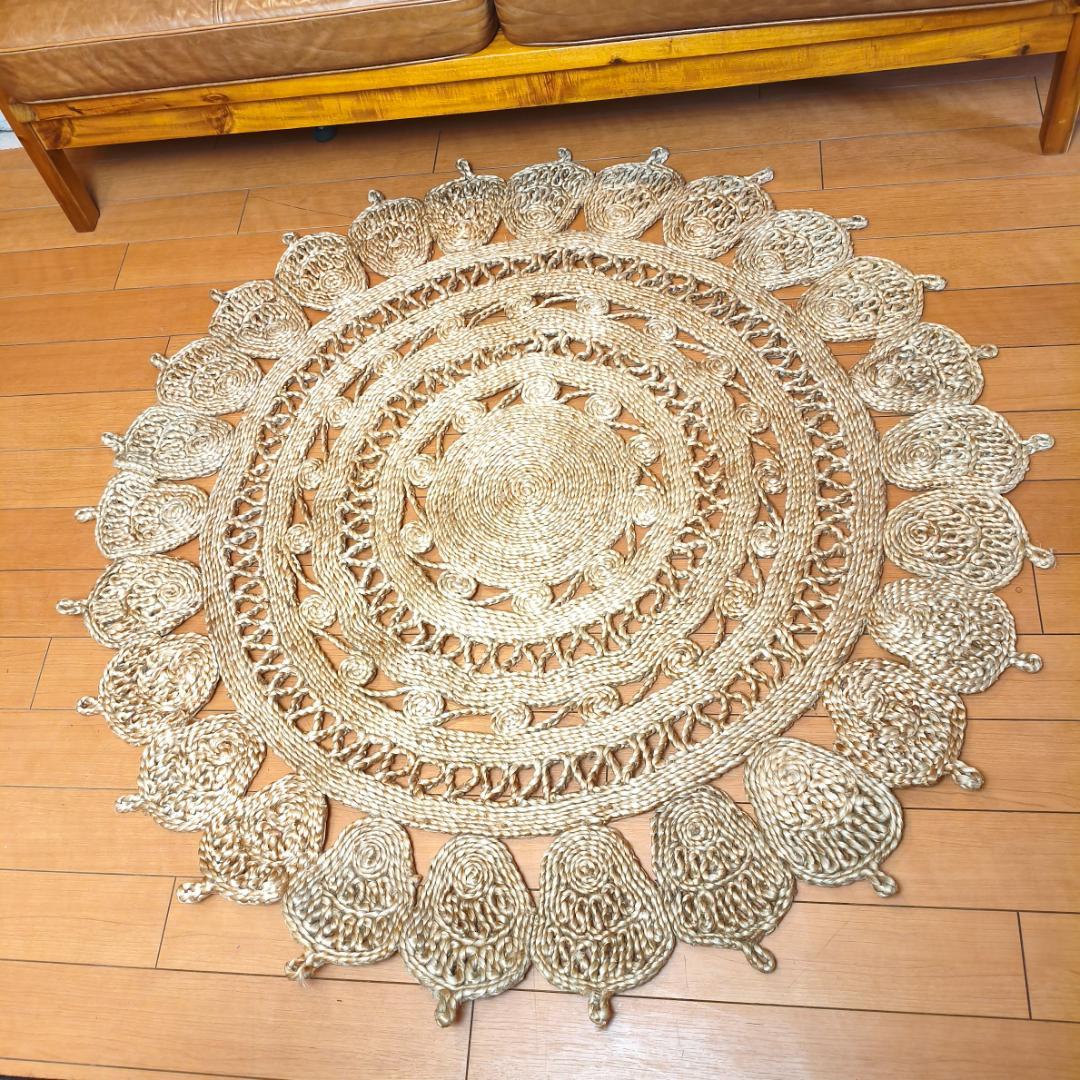 未使用◆ A depeche アデペシュ ジュート ラグ 9992