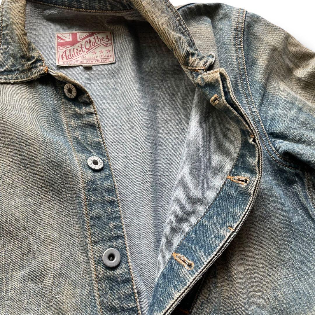 アディクトクローズ USED加工 デニム ジャンプスーツ オールインワン 34