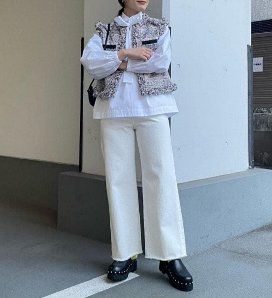 美品 ユナイテッドアローズ TOKYO 2万円 フリルカラーブラウス D565