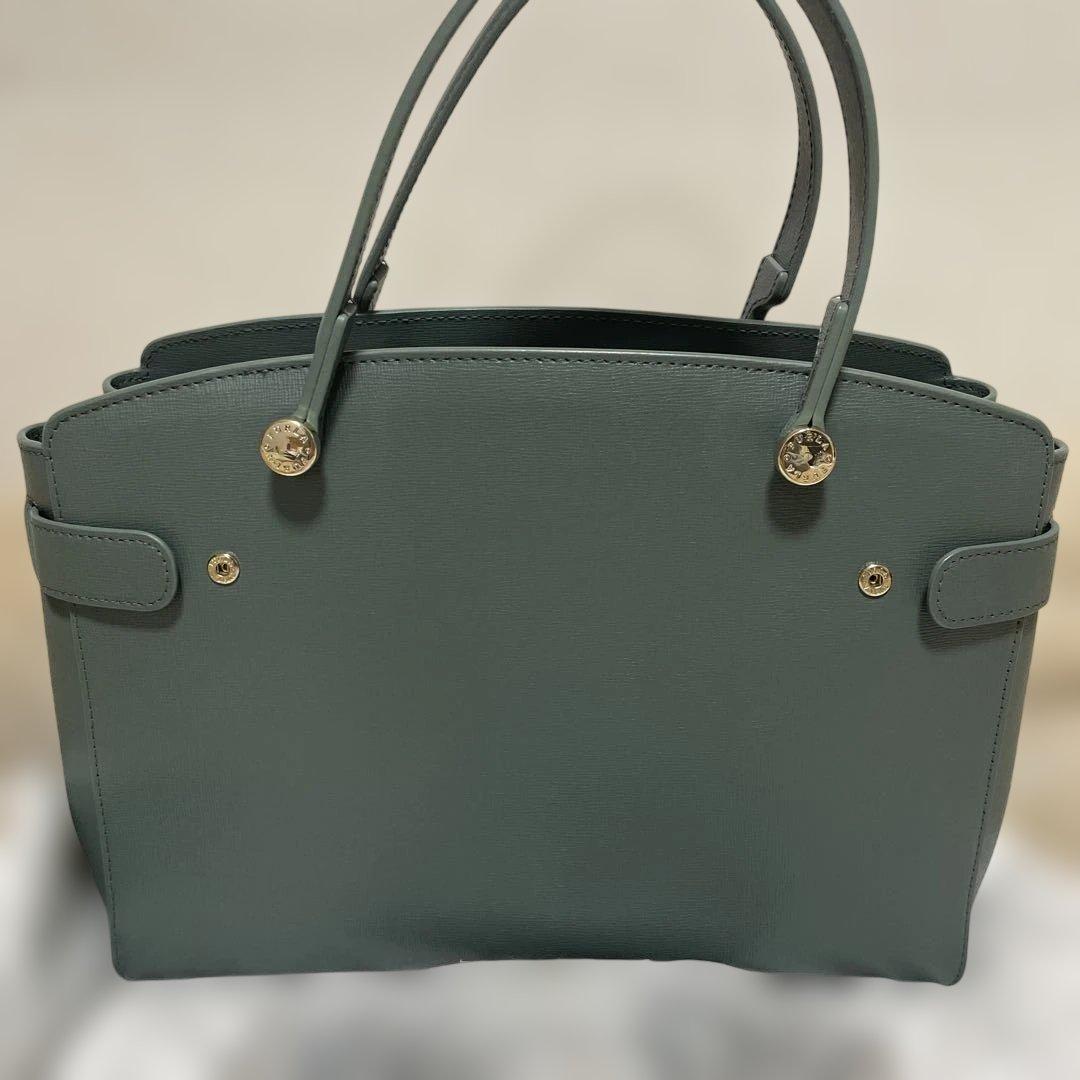 【極美品レアカラー】FURLA フルラ トートバッグ グリーン 保存袋付 正規品