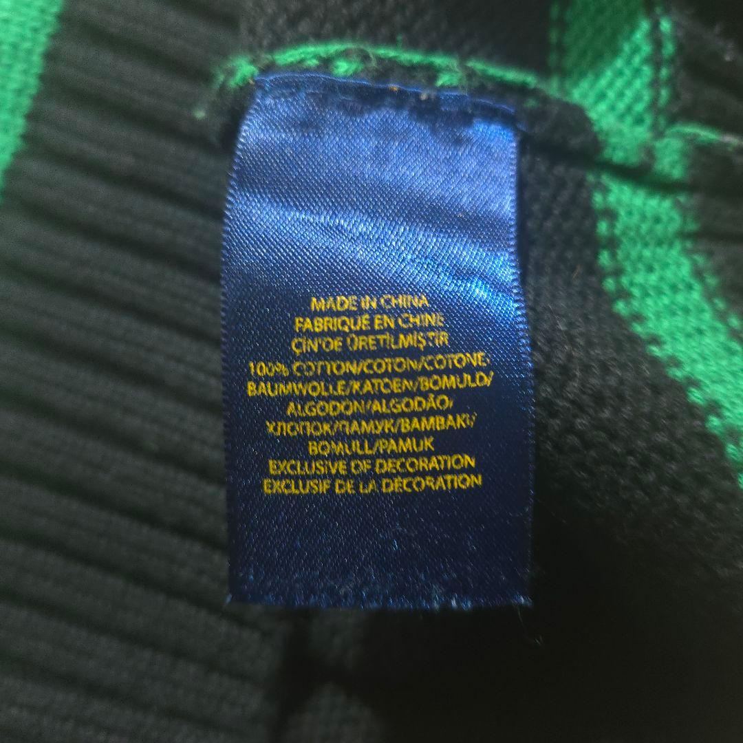 良色　ポロラルフローレン　ボーダーニットセーター　ワンポイント刺繍　POLO