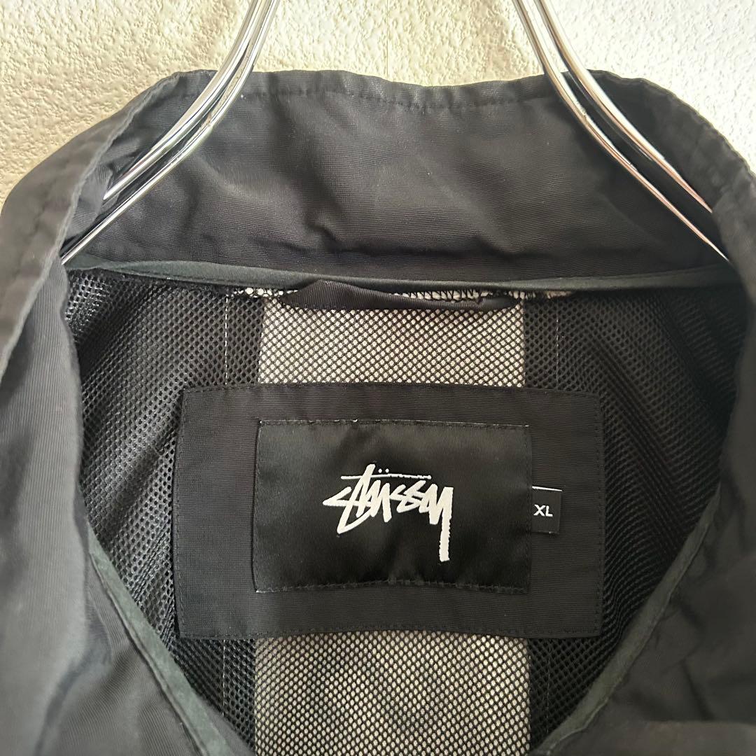 STUSSY ステューシー ナイロンジャケット 刺繍ロゴ バックプリント XL