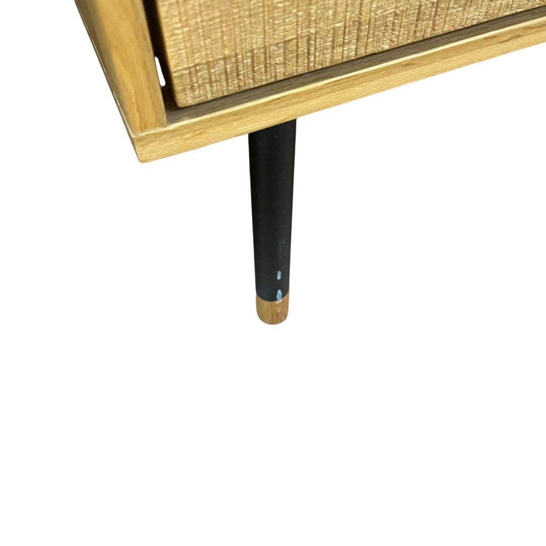 起立木工　サイドチェスト 3段 オーク無垢材 鋸目デザイン 幅60cm